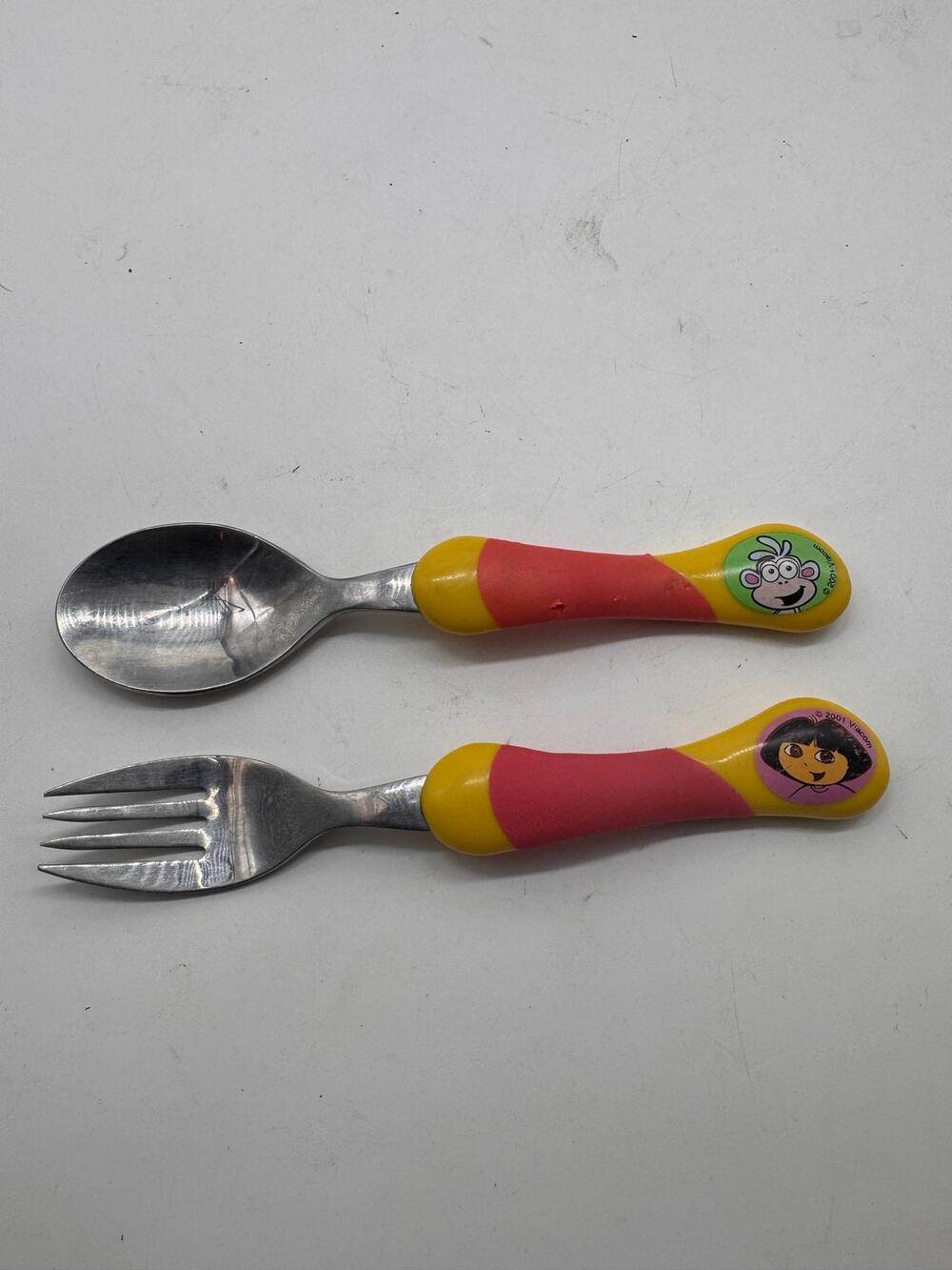 Vintage 2001 Dora the Explorer & Boots utensil set - Damage READ